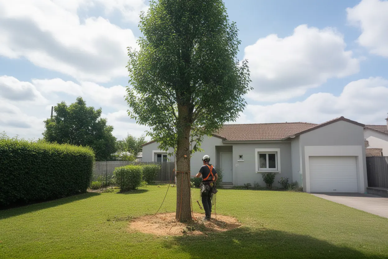 Abattage contrôlé jardin Passelourdain Saint-Benoît