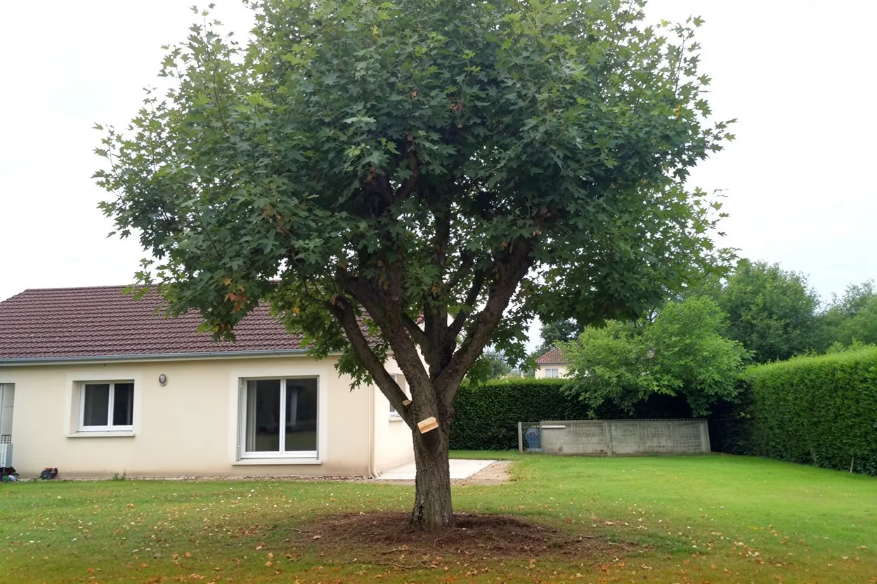 Arbre sécurisé après taille à Biard